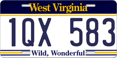 WV license plate 1QX583