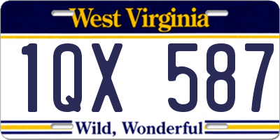 WV license plate 1QX587