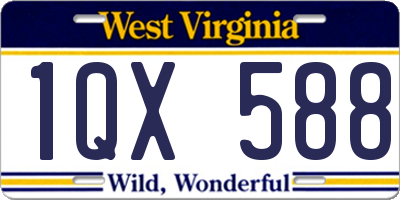 WV license plate 1QX588