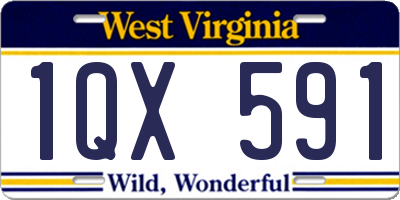 WV license plate 1QX591