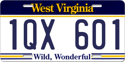 WV license plate 1QX601