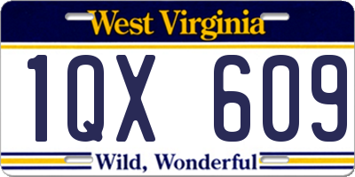 WV license plate 1QX609