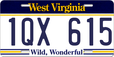 WV license plate 1QX615