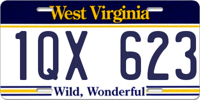 WV license plate 1QX623
