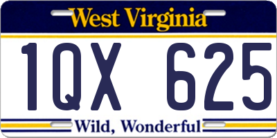 WV license plate 1QX625