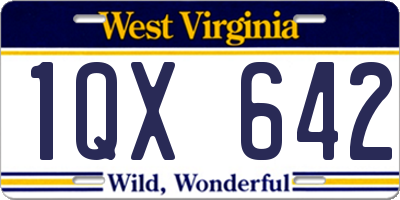 WV license plate 1QX642