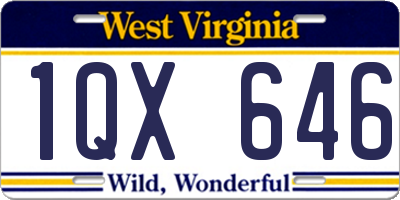 WV license plate 1QX646