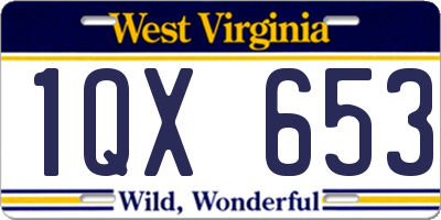 WV license plate 1QX653