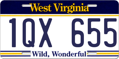 WV license plate 1QX655