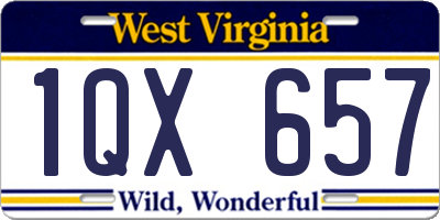 WV license plate 1QX657