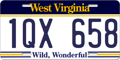 WV license plate 1QX658