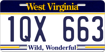 WV license plate 1QX663