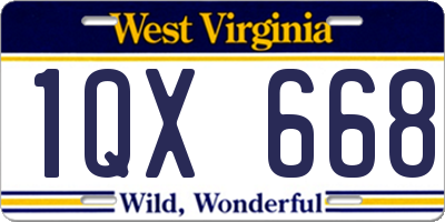 WV license plate 1QX668