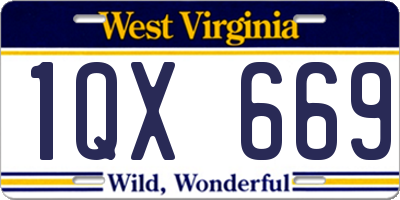 WV license plate 1QX669