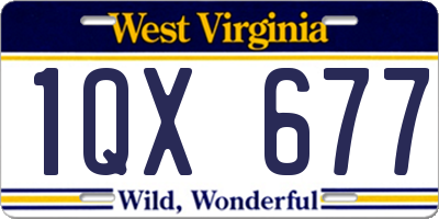 WV license plate 1QX677