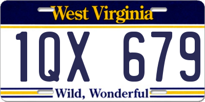 WV license plate 1QX679