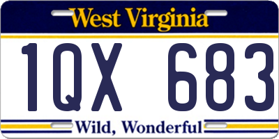 WV license plate 1QX683