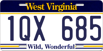WV license plate 1QX685