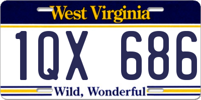WV license plate 1QX686