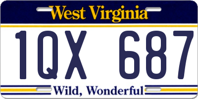 WV license plate 1QX687