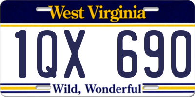 WV license plate 1QX690