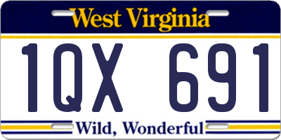 WV license plate 1QX691