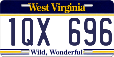 WV license plate 1QX696
