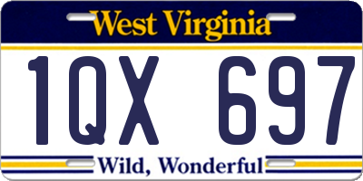WV license plate 1QX697