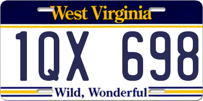 WV license plate 1QX698