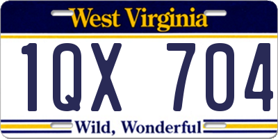 WV license plate 1QX704