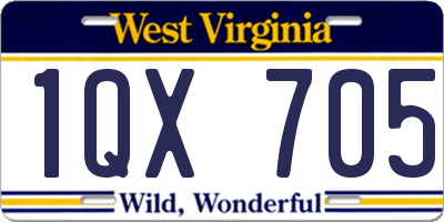 WV license plate 1QX705