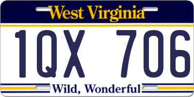 WV license plate 1QX706