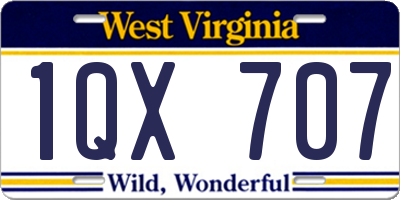WV license plate 1QX707