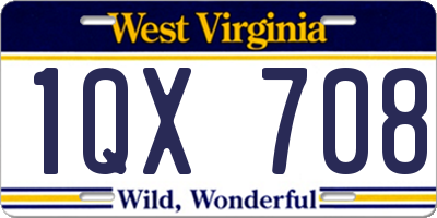 WV license plate 1QX708