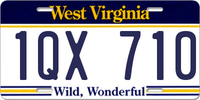 WV license plate 1QX710