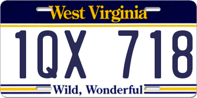 WV license plate 1QX718