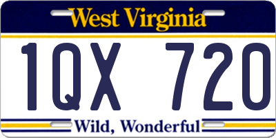 WV license plate 1QX720