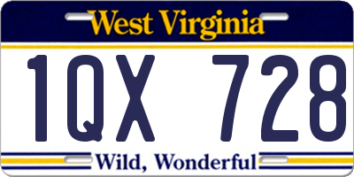 WV license plate 1QX728