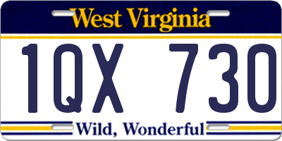 WV license plate 1QX730