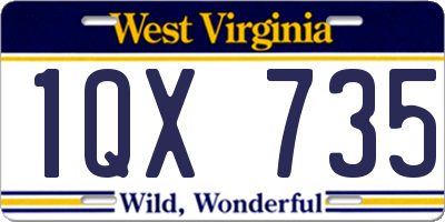 WV license plate 1QX735