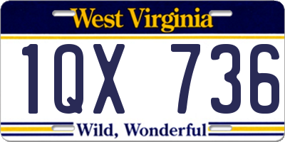 WV license plate 1QX736