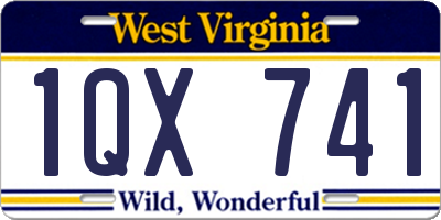 WV license plate 1QX741