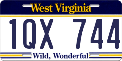 WV license plate 1QX744