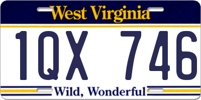 WV license plate 1QX746