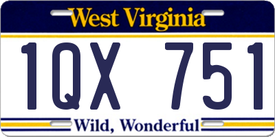 WV license plate 1QX751