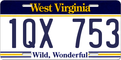 WV license plate 1QX753