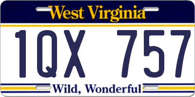 WV license plate 1QX757