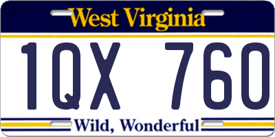 WV license plate 1QX760