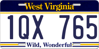 WV license plate 1QX765
