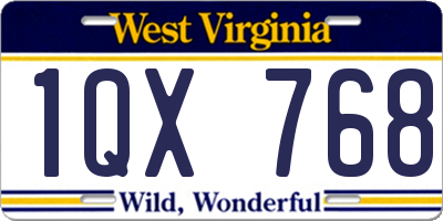 WV license plate 1QX768